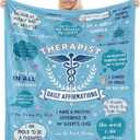 Best Therapist Gifts, Physical, Occupational, Respiratory, Massage Therapist Gifts for Women, Mental Health Therapy Christmas Birthday Presents, Funny Therapy Mentor Throw Blanket 60"X 50" Inch