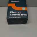 TRAVELISIMO Electric Lunch Box for Adults 100W Heated Lunch Box For Men 1.5L Stainless Steel Portable Food Warmer, 12/24/110V for Travel & Work, Loncheras Electricas Para Calentar Almuerzo (Dark Green)