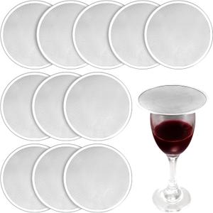 Boao 12 Pieces Stainless Steel Drink Covers Wine Glass Keeps Debris out Cup Drink Wine Glass Lid Mesh Ventilated Discs for Beverage Cover Outdoors Ventilation Reducing Splashing