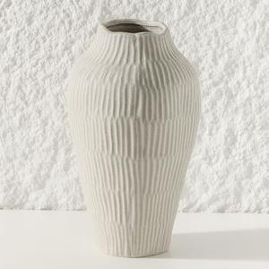 Uiddo Ceramic Vase for Home Decor,11.6 Inch Flower Vases,Decorative Blue Vase for Pampas Grass,Modern Art Texture Vases for Home Entryway Living Room Dining Table Farmhouse Office Decor(Grey)