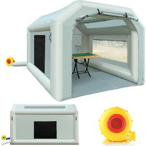 Portable Inflatable Paint Booth Tent with One Blower 550W Inflatable Spray Paint Booth with Air Filter System, Blow Up Paint Booth (10.8x8.2x7.2Ft)