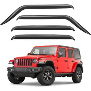 Window Visors Rain Guards for 2018-2024 Jeep Wrangler JL, Out-Channel Window Vent Wind Deflectors Visors Shades for 2020-2024 Jeep Gladiator
