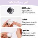 5 Gram Sample Containers With Lids, 200 Count 5ML Jars, Empty Cosmetic Jars for Glitter, Lotion, Cream, Beads - With Labels, Mini Spatulas