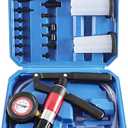 23PCS Handheld Vacuum Pump Tester Brake Bleeder Kit Brake System Bleeding Tools with Adapters and 2 Reservoir Bottles Automotive Brake for Car Truck MotorcycleBlue
