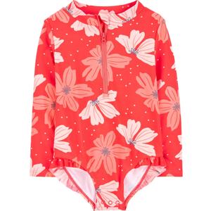Simple Joys by Carter's Girls' Long Sleeve Zipper One Piece Swimsuit (18M, Pink Floral)