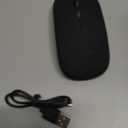 Wireless Bluetooth Mouse, Rechargeable, LED, Silent, Ultra-thin Design (Bluetooth 5.2 and 2.4GHz USB Receiver) | Portable Computer Mouse for Laptops, iPads, MacBooks and Apple Devices (Black)