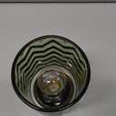 LUSHARBOR Battery Operated Table Lamp, Small Lamp Bedside Decor Ambient, Cordless Glass Table Lamp Battery Powered for Bookshelf Desk Living Room Entryway Dorm Wave Design-Green