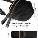 Pure Colour Crossbody Bag Bum Bag for Women,Spacious Purse Fanny Packs Belt Bag,Oversized Bum Bag (Colour Bum Bag-Black)