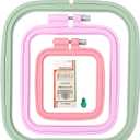ZOCONE 3Pcs 3 Size Square Embroidery Hoops, ABS Plastic Embroidery Hoops Cross Stitch Hoops Embroidery Frames for Sewing, Needlework, Embroidery Projects (Size-3", 4.3", 6.5")