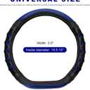 D-Shaped Steering Wheel Cover, Leather Car Wheel Protector with 3D Honeycomb Anti-Slip Design, Universal Breathable Comfy Cover Fits 14.5-15 Inch Steering Wheels, Car Accessories (Blue)