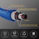 Wiseflow Garden Hose 100FT x 3/4", Heavy Duty Rubber Hose, Water Hose with Five Layered Braiding, Male Female Fittings, 1200PSI Burst, 300PSI Working for Yard, Car Wash, Pets (Blue)