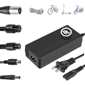 Carsty 42V Electric Scooter Charger UL Certified for 36V Lithium Battery 5 Plugs, Compatible with Gotrax, Jetson, Razor, Voyage, ninebot,Swagtron,Bird,Segway Electric Bike Scooters Ebikes