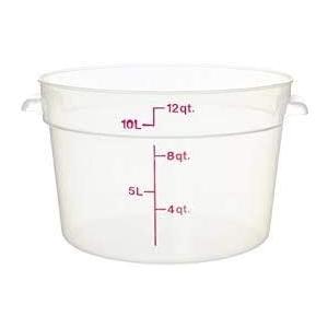 Cambro Camware Bundle 6 &12 Quart Translucent Round Food Storage Containers with Lids and Free Scraper