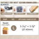 BUMACO Chair Leg Floor Protectors Square Chair Leg Protectors for Hardwood Floors Silicone Pads Covers to Protect Floors Clear-40 Pcs Square L (1-1/16" to 1-5/8")