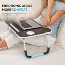 23" Foldable Lap Desk for Laptop Writing w/Cup Holder Black