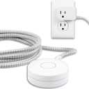 Philips Grounded Plug with Braided Cord, 6 Ft Long Power Cable, ON/Off Switch,Tabletop or Wall Mount,Perfect for Lamps/Seasonal Lights,3 Prong,Slip Resistant Base,SPS1611WA/37,White(Pack of 12)