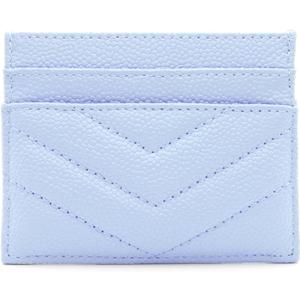 Womens Leather Card Holder Wallet | Slim Luxury Vegan Leather Compact Wallet | Thin Designer Quality Leather Credit Card Minimalist Wallet for Women (Baby Blue)