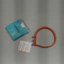 Rolled Leather Dog Collar Soft Round Collars, ID Tag for Small Medium Large Dogs (9 12 inch, Orange & Silver Buckle)