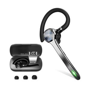 HEIBAS Bluetooth Headset, Wireless Bluetooth Earpiece with 500mAh Charging Case 72 Hours Talking Time Built-in Microphone for iOS Android Cell Phone, V5.1 Hand-Free Headphones for Trucker, Office