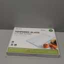 Tempered Glass Cutting Board Set, Large 12x16 Glass Cutting Board for Kitchen with 4 Non-Slip Feet, Heat & Shatter Resistant, Dishwasher Safe, Includes Bonus Sponge & Cloth,Perfect Kitchen Gift-Clear