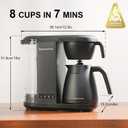 Bonavita Enthusiast 8 Cup Drip Coffee Brewer, Pour Over, SCA Certified Coffee Machine with Thermal Carafe, Stainless Steel Panel, Removable Reservoir, Matte Black