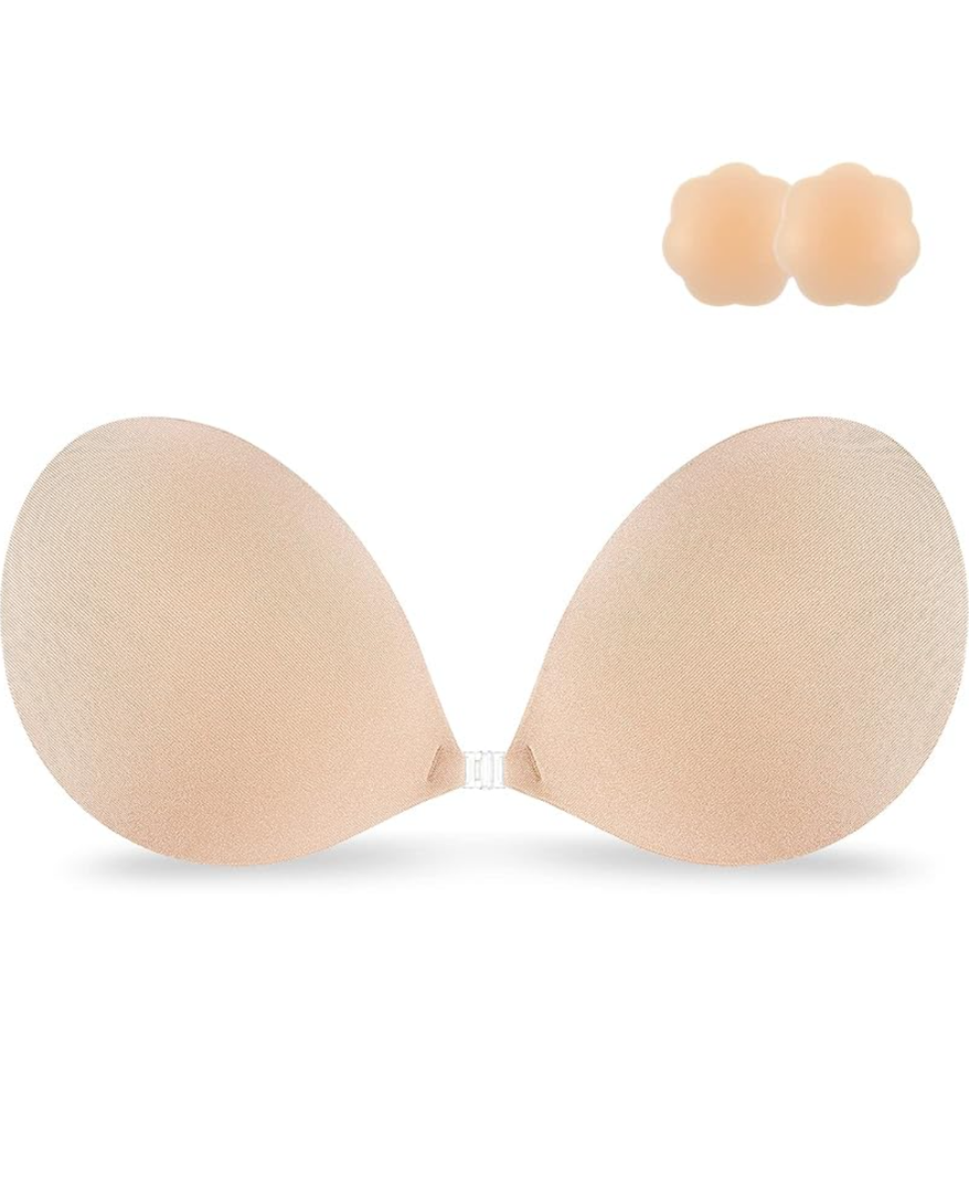 Niidor Adhesive Strapless Bra for Women Sticky Invisible Push up Silicone Bra for Backless Dress 2025 Upgraded Clasp Bras