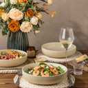 theterra 8.5'' Ceramic Pasta Bowls, Salad Bowls Set of 4, Stoneware Serving Bowls for Fruits, Noodle, Dinner, House-warming Wedding Present, Cappuccino