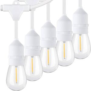 Svater Outdoor String Lights 150FT, E26 Socket, 48pcs S14 Shatterpoof Bulbs, 1 Watt Dimmable 2700K Warm White, IP65 Waterproof Commercial Grade Patio Lights3 Pack X 50FT