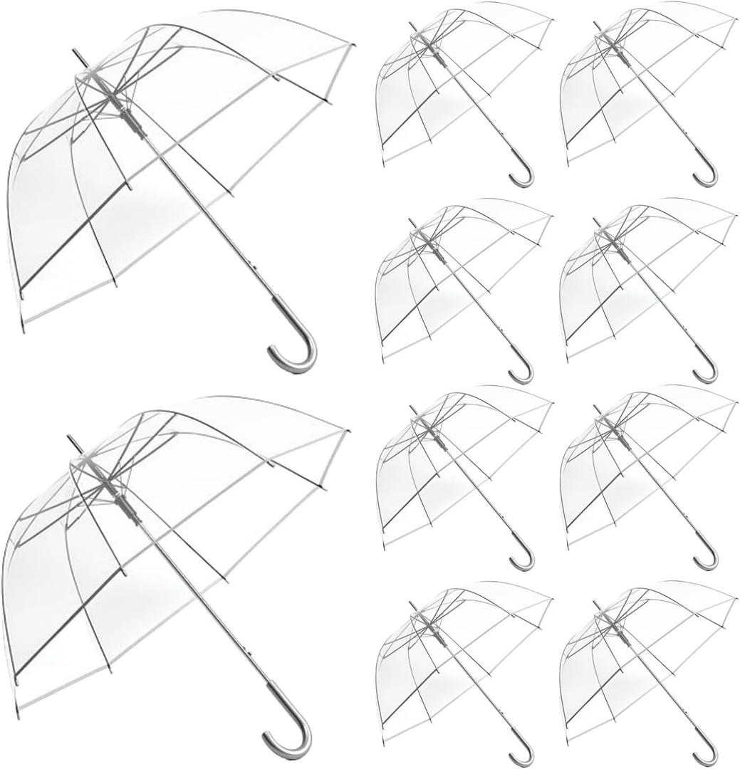 Wedding Clear Bubble Umbrella Bulk 47 Inch Large Dome Rainproof Stick Umbrellas for Weddings Prom Graduation Outdoor Events