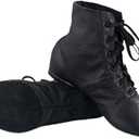 Cheapdancing Womens Leather Practice Dancing Shoes Jazz Boots Soft-Soled High Boots, Black (7.5)
