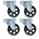 3.5" Swivel Ball Bearing Steel Caster Wheels with Top Plate (Set of 4)