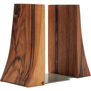 TILISMA Bookends for Heavy Books – Walnut Wood Book Ends for Shelves – Heavy Duty Bookends to Hold Books – Decorative Book Ends for Home Library – Wooden Bookend for Shelf - Bookshelf Accessories