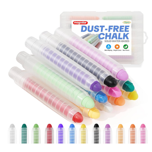 magostar Dustless Chalk for Kids, 12 Pcs NonToxic Washable Sidewalk Chalk Pens, Vibrant Colored Chalk for Chalkboard & Blackboard Drawing, Wet Erase Easy Clean Art Set