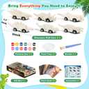 faentwc Dinosaur Painting Toys for Kids 5-7: Birthday Gifts for Kid Age 3-12 2 in 1 Dino Arts Painting Kits and Pull Back Cars Toy for Boys 4 5 6 7 8 9 10 Year Old Art & Craft Set