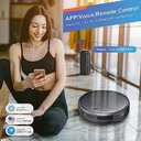 Robot Vacuum and Mop, 2 in 1 Robotic Vacuum Cleaner with Schedule, App/Voice, Slim Mopping Vacuum Robot with Watertank and Dustbin, Self-Charging, Easy of Use, Ideal for Hard Floor, Pet Hair, Carpet (Black)