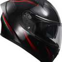 KYPARA Full Face Motorcycle Helmet with Internal Tinted Visor & DOT Approved for Moped ATV Cruiser Scooter (Bright Red, Large)