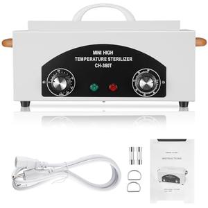 Soiiw High Temperature Sterilizer Autoclave Machine 110V 300W Nail Tool Sterilizer Dry Heat Sterilizer Dental Tool Sterilizer esterilizador de manicura 1.5L Salon Equipment for Metal Tools with Handle