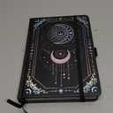 TIEFOSSI Dot Journal, 160gsm 190 Numbered Pages, Diary for Work & Sketching, A5 Hardcover Leather Journal for Writing Women Men (Black Silver)