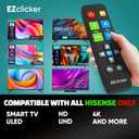 2 x Hisense Replacement TV Remote Compatible with Hisense TV's ONLY (Black) Big Button TV Remote Control, Simplified and Easy to Use (2xAAA Batteries not Included)