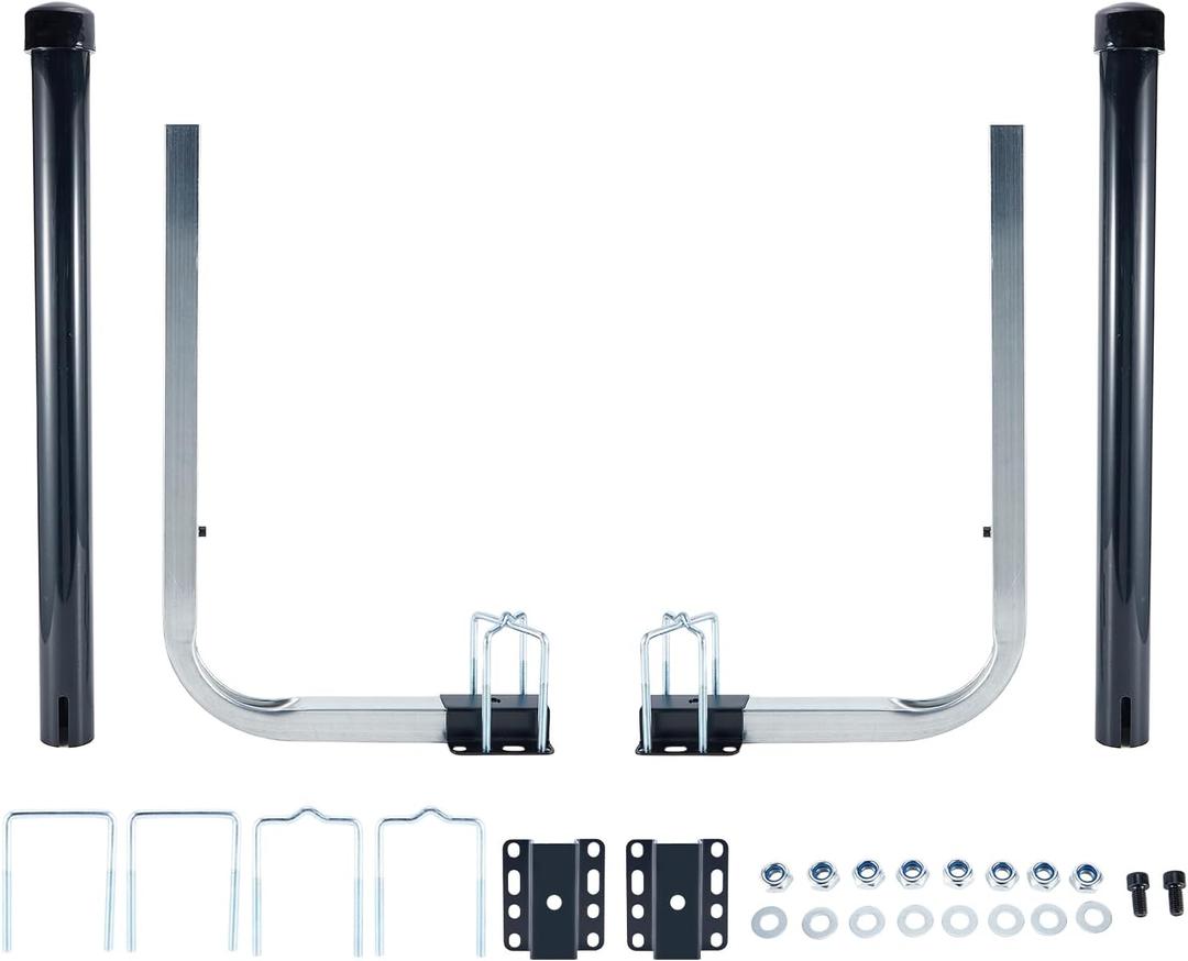 1 Pair of Boat Trailer Guide, Trailer Guide Ons Galvanized Steel for Boat, Fishing Boat, Sailboat Trailer, Silver and Black, L Shaped/T Shaped