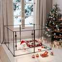 Bingopaw Acrylic Dog playpen Indoor: Clear Puppy Pen for Small Medium Dogs Cats with Metal Frame - 8panels 30inch Tall Transparent pet Fence with Door for Rabbits Guinea Pig