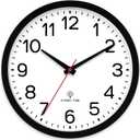 AKCISOT Atomic 10 Inch Wall Clock Analog Clocks for Indoor Kitchen, Battery Operated Clock for Bedroom Office Classroom Living Room(Black)