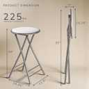Lavish Home Folding Stool - Backless 24-Inch Stool with 225lb Capacity for Kitchen or Rec Room - Portable Indoor Counter Bar Stools (White)