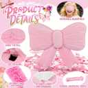 Pink Bow Pinata with Stick and Blindfold, Large Coquette Aesthetic Party Decorations for Girls Birthday, Baby Shower, Bridal Shower, Princess Theme Party Supplies, Includes Confetti & Rope  9.84"L x 7.87"W x 0.39"H