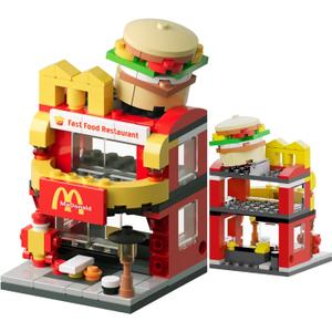 LITTCO Building Blocks City Burger House, Birthday Gifts for Adults and Kids,Toys McDonalds Set 167PCS