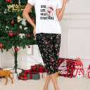 YIJIU Women's Short Sleeve Tops and Capri Pants Cute Cartoon Print Pajama Sets (S)