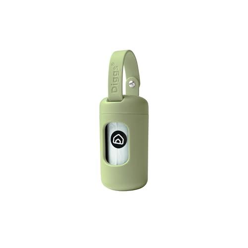DIGGS Dog Poop Bag Dispenser for Leash - Premium Dog Waste Bag Holder with Easy One-Hand Dispensing (Sage)