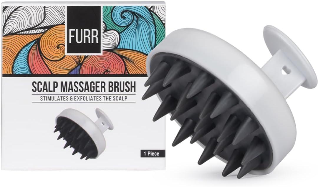 2 x FURR Scalp Massager Brush | Hair Scalp Massager Hair Growth | Head Massager Scalp Stress Relax | Scalp Brush | Scalp Massager Shampoo Brush | Hair Scrubber | Dog Wash Brush | Dog Shampoo Brush