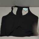 UNISSU Hugcurve Racerback Longline Sports Bra for Women Scoop Neck with Built in Bra Yoga Tank Crop Tops Padded Camisole (Medium, Black)