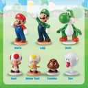 Epoch Games Super Mario Blow Up! Shaky Tower Balancing Game - Tabletop Skill and Action Game with Collectible Super Mario Action Figures (Pack of 6)